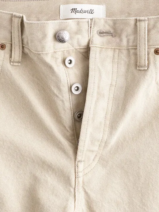 Madewell Pieced Barrel-Leg Jeans Faded Khaki Tan Beige NWT $148 Size 31 (US 12) - Image 2