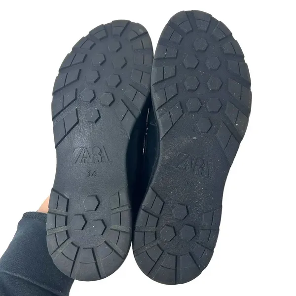 Zara Top Grade Leather Black Fringe Platform Loafers Size‎ 36 / US 5.5 - Image 7