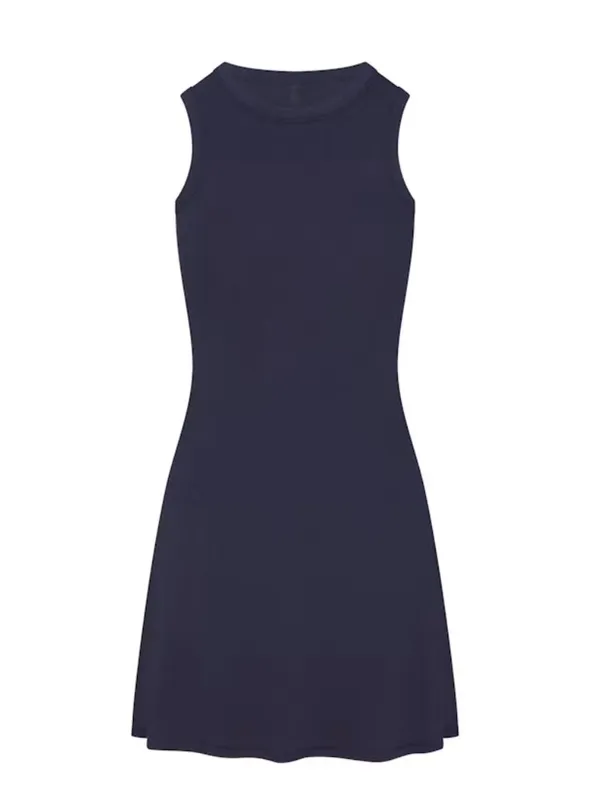 Skims Cotton Rib Tank Dress Navy - Image 6