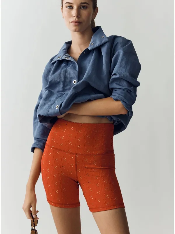 NWT Anthropologie Strut This Eyelet High-Rise Biker Shorts Size XL - Image 4