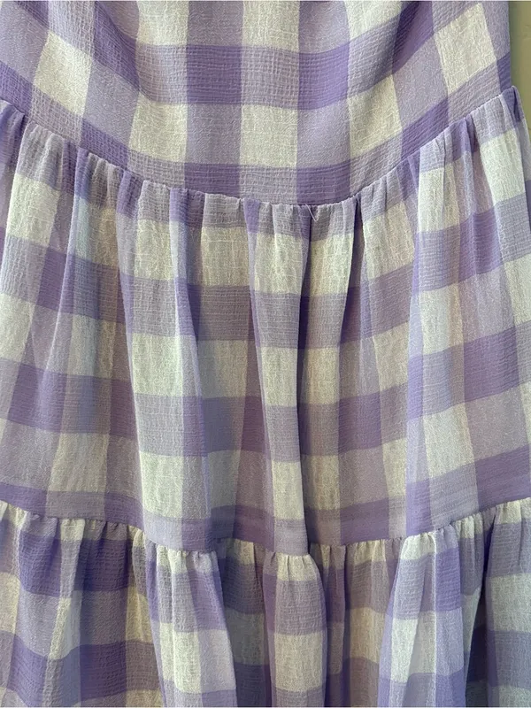Princess Polly danny mini dress in lilac white gingham size 4 - Image 8