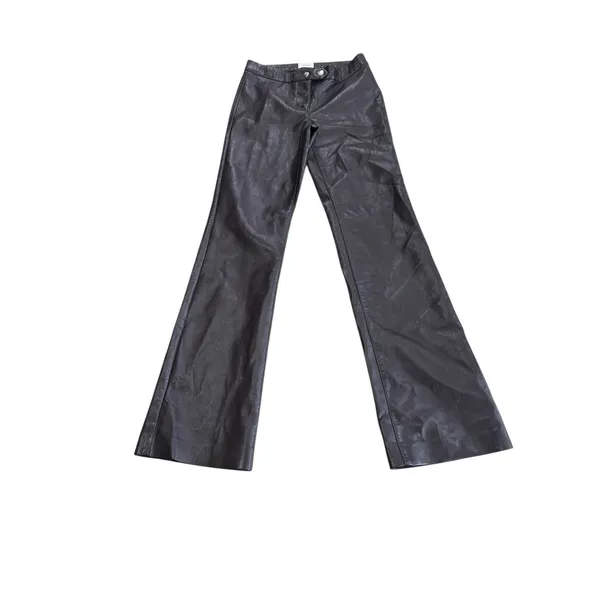 Aritzia Wilfred Melina Vegan Leather Pants Women's 0 Brown High Rise Straight - Image 5