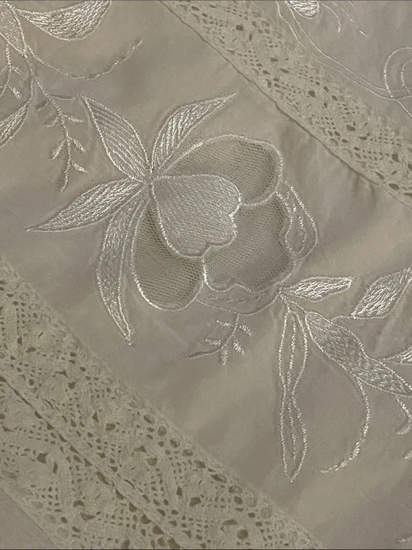 Free People Sivan Embroidered Blouse Ivory Small Boho Lace Crinkle Gauze Peasant - Image 11