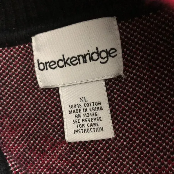 BRECKENRIDGE Christmas Holiday Snowflake Zip Sweater Heavy Cotton Knit Size XL - Image 3