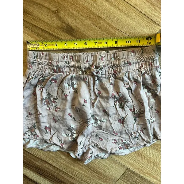 SM Don't Ask Why AE Floral Shorts Mauve Rose Print Elastic Waist Italy Lounge PJ - Image 5