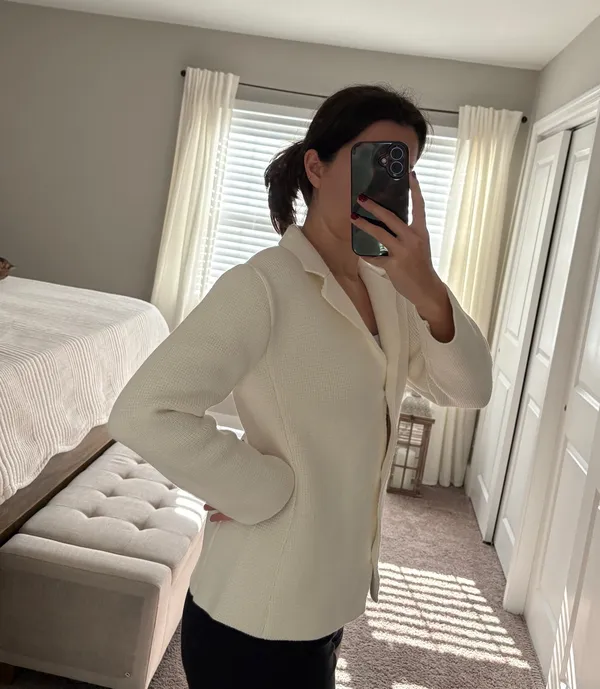 Amanda & Chelsea Cream Knit Suit Jacket - Image 2