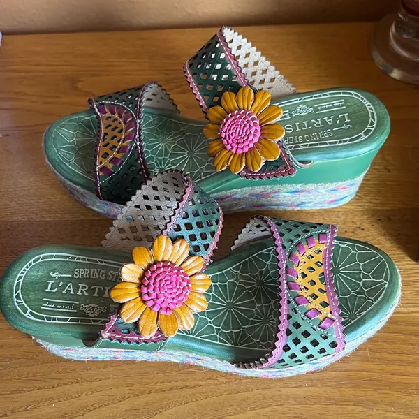 NWOT -36EU - L'ARTISTE Virgie 5.5-6/36EU Floral Platform Espadrille Sandals - Image 9