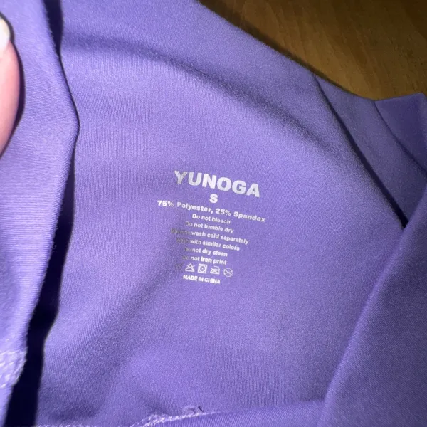 Yunoga Women Shadow Purple High Waisted Biker Shorts Sz‎ Small Yoga Athletic - Image 2