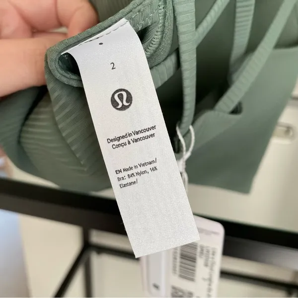 NWT Lululemon Like a Cloud Longline Bra B/C Ribbed in Grey Eucalyptus - Image 5