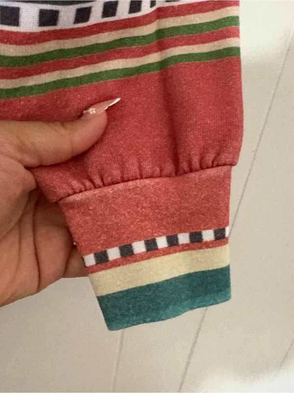 Aviator Nation Tulum Bolt Stitch Serape Sweatshirt Medium Pink Western Pullover - Image 16