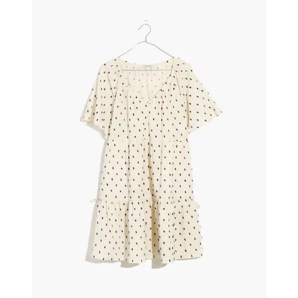 madewell cotton-linen lorelei clip polka dot mini dress - Image 9