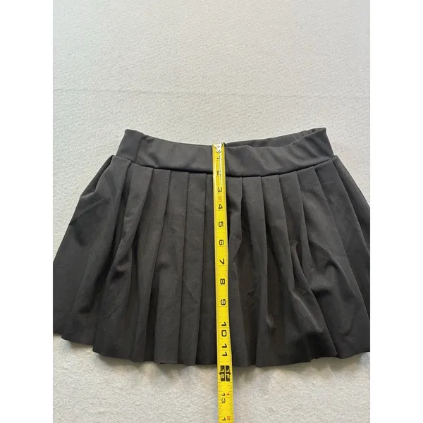 Womens Pleated Tennis Athletic Mini Skirt Elastic Waist 12 In Length Small Black - Image 3