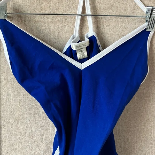 FINAL MARKDOWN Bozzolo Royal Blue and White bodysuit large - Image 4