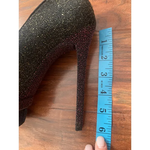BRIAN ATWOOD Fontanne Glitter Heels Platform Pumps Size 7 Shoes SEXY PARTY - Image 4