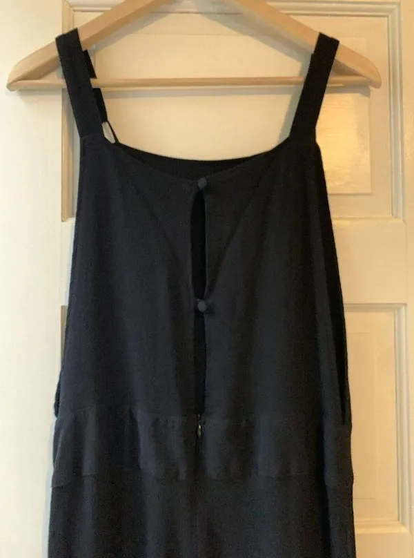 Party Jumpsuit Overalls Black Rayon Flare Cut - Size Medium - Image 8