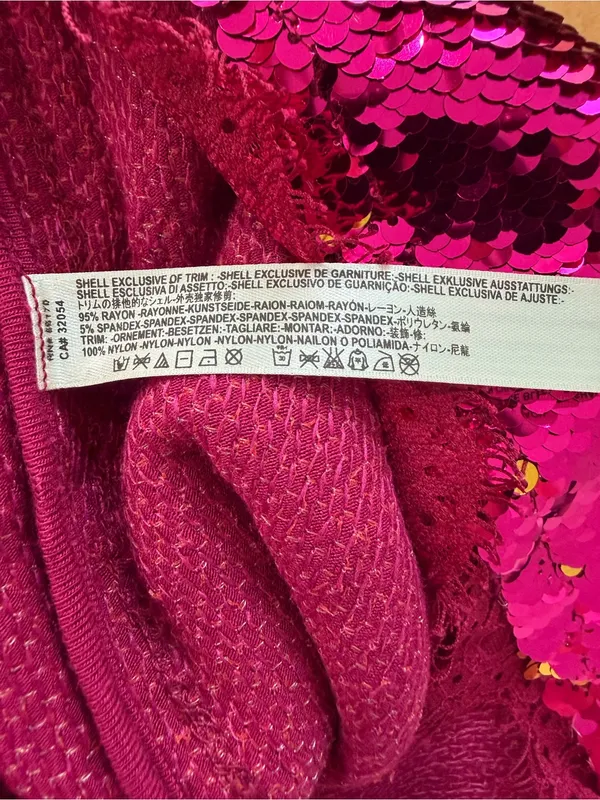 Free People FP Intimately Seeing Double Pink Sequin Slip Mini Dress - Image 3