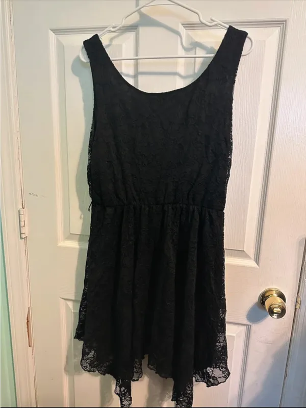 Lily Rose Black Lace Mini Dress - Image 3
