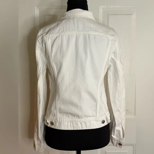 J. Crew Classic White Jean Jacket size Small 100%cotton sold out online - Image 5