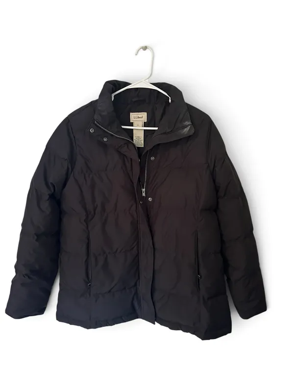 LL Bean down filled puffer coat black large - Image 2