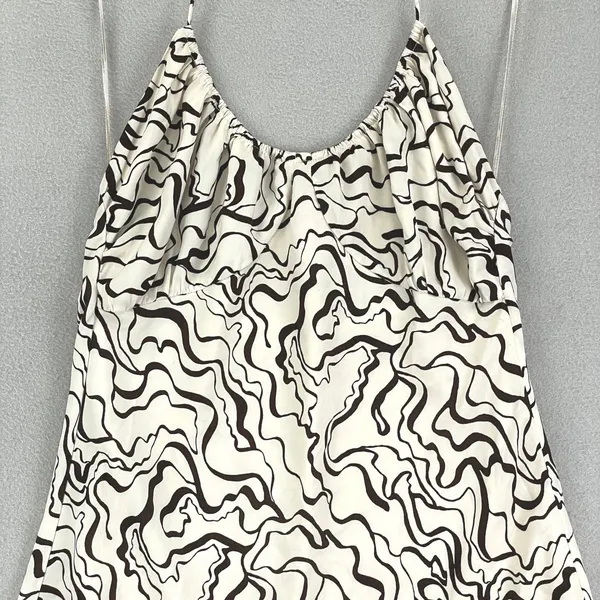 Abercrombie & Fitch Halter Dress Womens M Mini‎ Cream Brown Party Y2K Vacation - Image 3