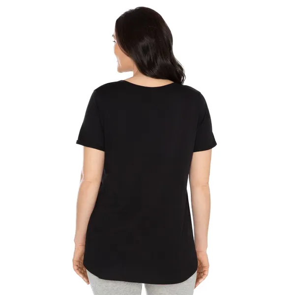 Kindly Yours Womens Maternity Nursing Top L-XL Black Cotton Modal T-Shirt Knit - Image 4