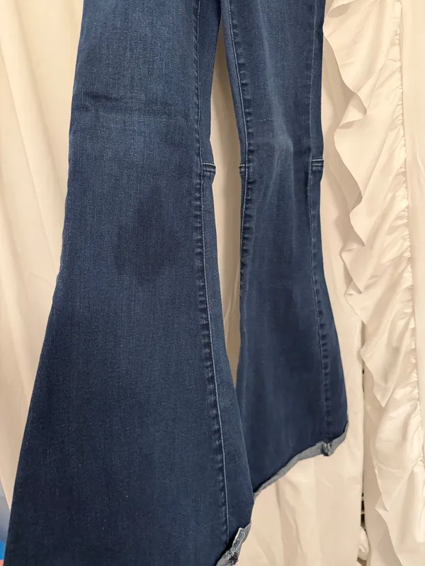 Chelsea & Violet Dark Wash High-Rise Flare Jeans - Image 3