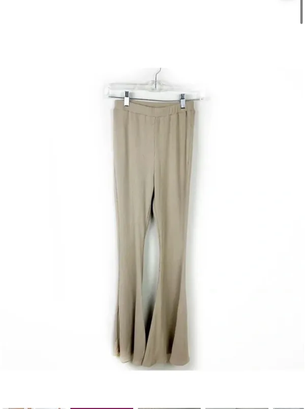 Princess Polly Rib Trousers Motel Obeli Cream - Image 3