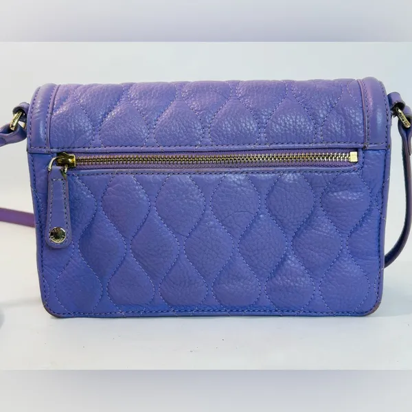 Vera Bradley Quilted Tess Crossbody Purse in Purple/Lavender Leather - Image 7