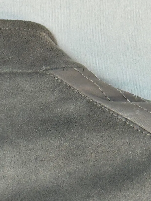 Y2K 2000s BCBGMAXAZRIA gray suede moto jacket - Image 10