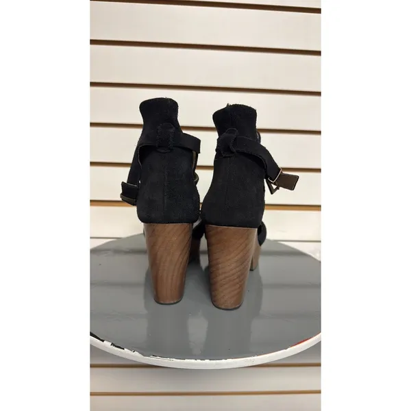 Free People Cedar Clogs Black Suede Platform Wood Women's 40.5 US 10.5 Boho - Image 4