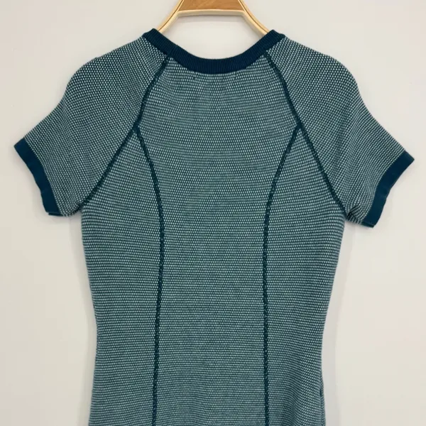 Title Nine Improv Short Sleeve Sweater Dress Small Teal Blue Gorpcore Athletic - Image 7