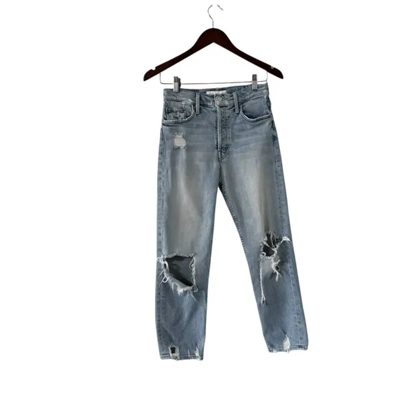 MOTHER The Superior Tomcat Confession High Rise Straight Distressed Jeans - Image 3
