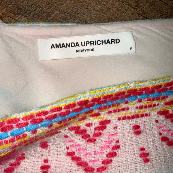 Amanda Uprichard White Fringe Knit Dress with Pink & Multicolor Embroidery - Image 14