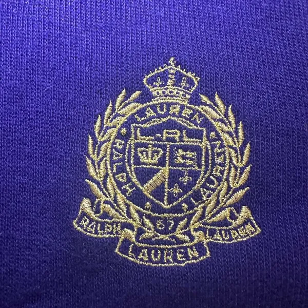 100% cotton vintage Ralph Lauren active purple zipper hooded sweater‎ size small - Image 2