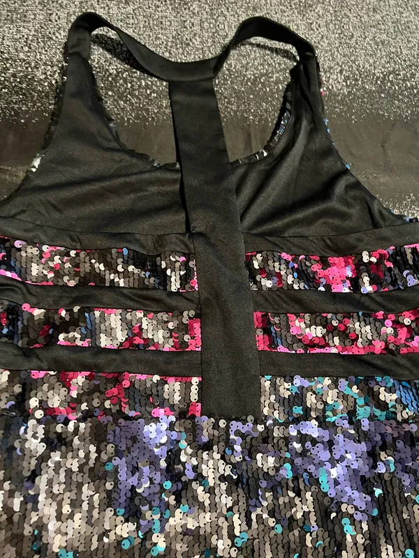 Womens large NWT VENUS Multicolor Sequin Racerback Mini Dress - Image 9