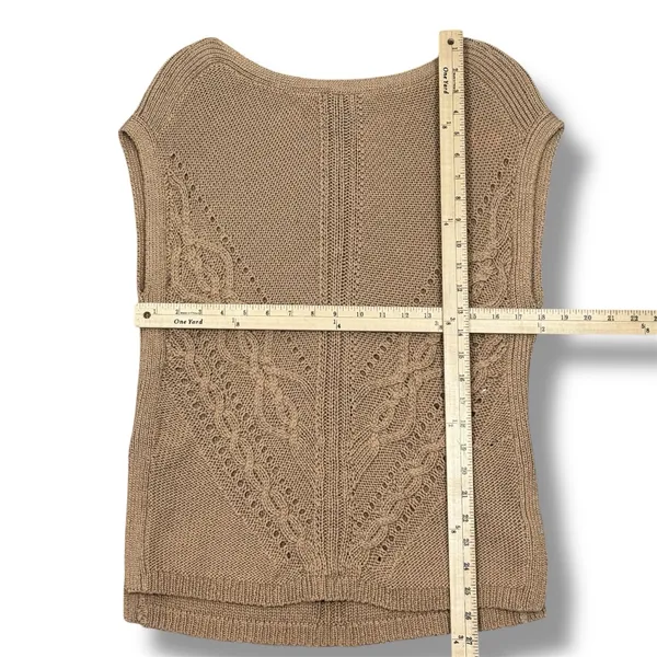 White House | Black Market Boho Multi Knit Sleeveless‎ Slouchy Sweater Vest Tan XS - Image 12