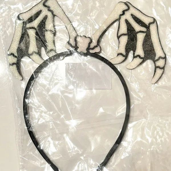 NWT Glittery Skeleton Hands‎ Headband Black - Image 2