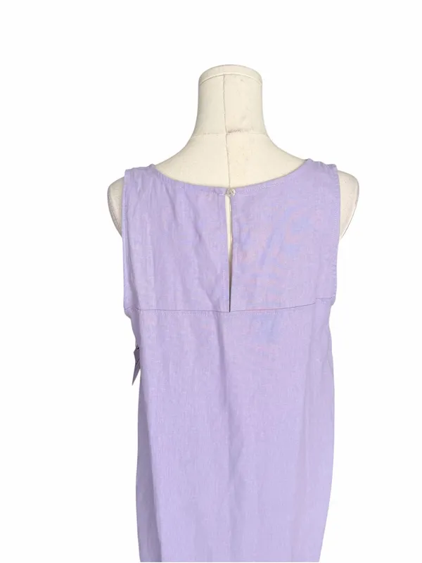 For Cynthia - NWT Lilac Linen Blend Fringe Hem Shift Dress Sz S - Image 5