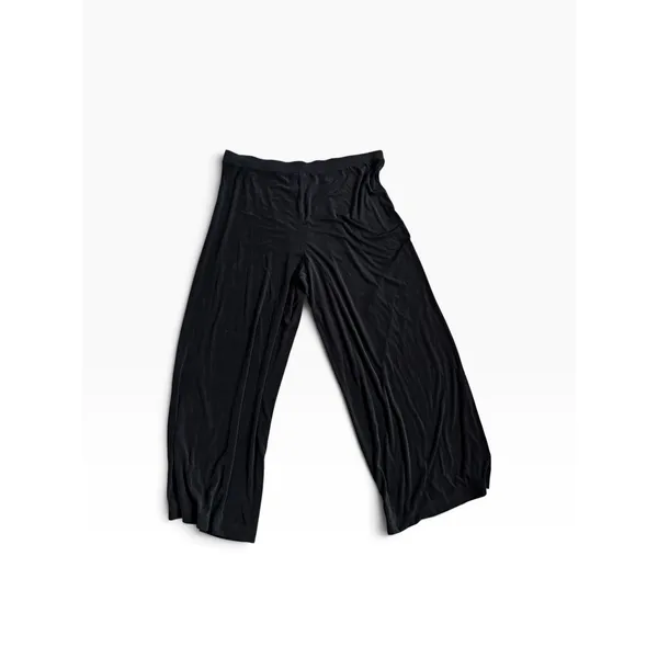 Jaclyn Smith Wide Leg Pants XL Black Slinky Knit Stretch Lounge Casual - Image 2