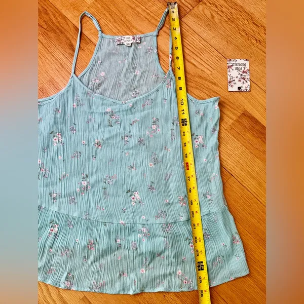 Pink Republic Floral Mint Green Women's Sleeveless Tank Top Adjustable Strap XL - Image 8
