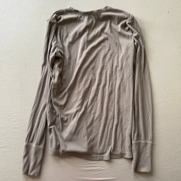 The Slim Skirt Ribbed Henley Top - Image 2