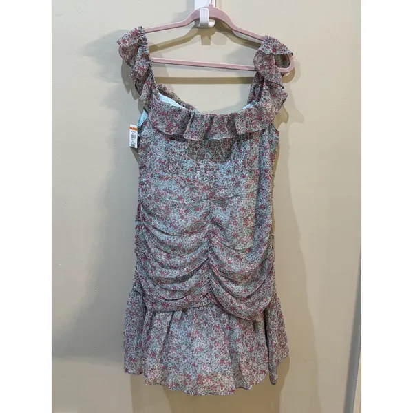 Anthropologie ASTR Dress‎ Ruffle Sleeves & Hem Floral Fitted Women Size XL - Image 3