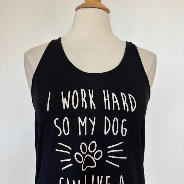 Bear Dance Black Dog Lover Racerback Tank Top - Image 2