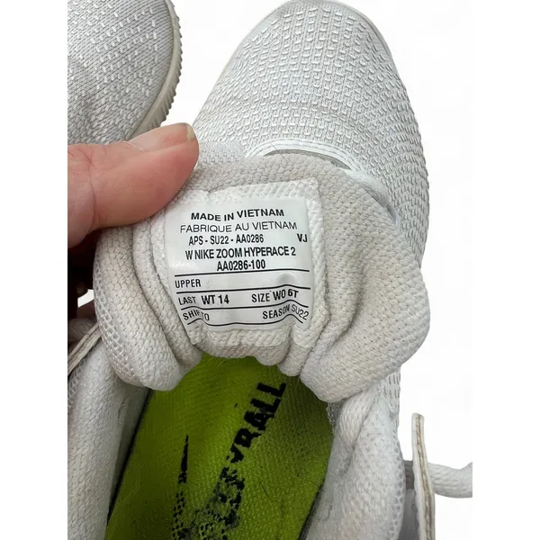 Nike | 6 | Women's Zoom HyperAce 2 Volleyball Shoe White/Black Sneakers Tennis - Image 6