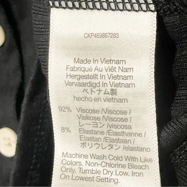 Madewell Size XL Black Ribbed Cropped‎ Button Front Tank NEW - Image 4