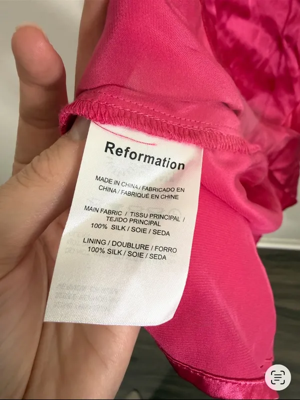 Reformation Marguerite Pink Flambé Dress - Image 5