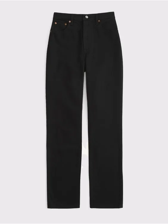 Abercrombie & Fitch Ultra High Rise 90s Straight Jean in No Fade Black Size 30 - Image 9