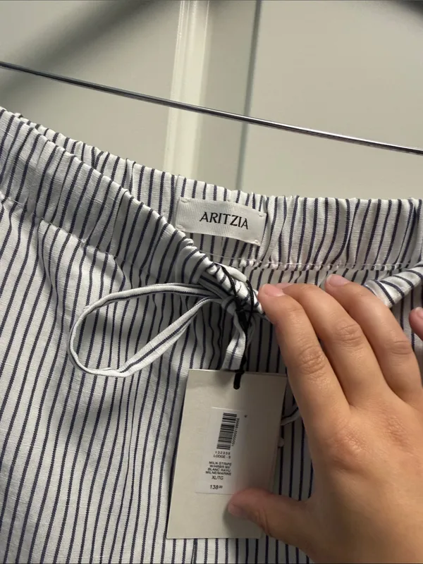 Aritzia The Lodge Pant Cruiselinen Striped Wide Leg XL NWT - Image 6