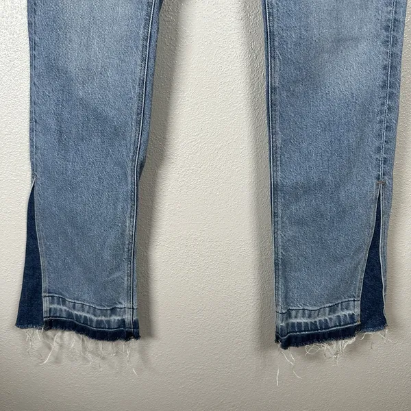 American Eagle 90s Low Rise Skinny Kick Jeans Womens 4Long Raw Hem Stretch Boho - Image 3