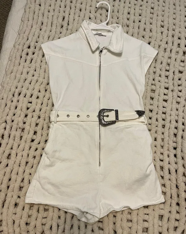 These Three Boutique Denim Romper - Image 3